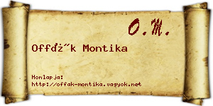 Offák Montika névjegykártya